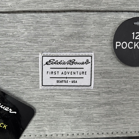 Brand New Eddie Bauer Cascade Back Pack Diaper Bag Two Tone Gray Organizer - Picture 3 of 16